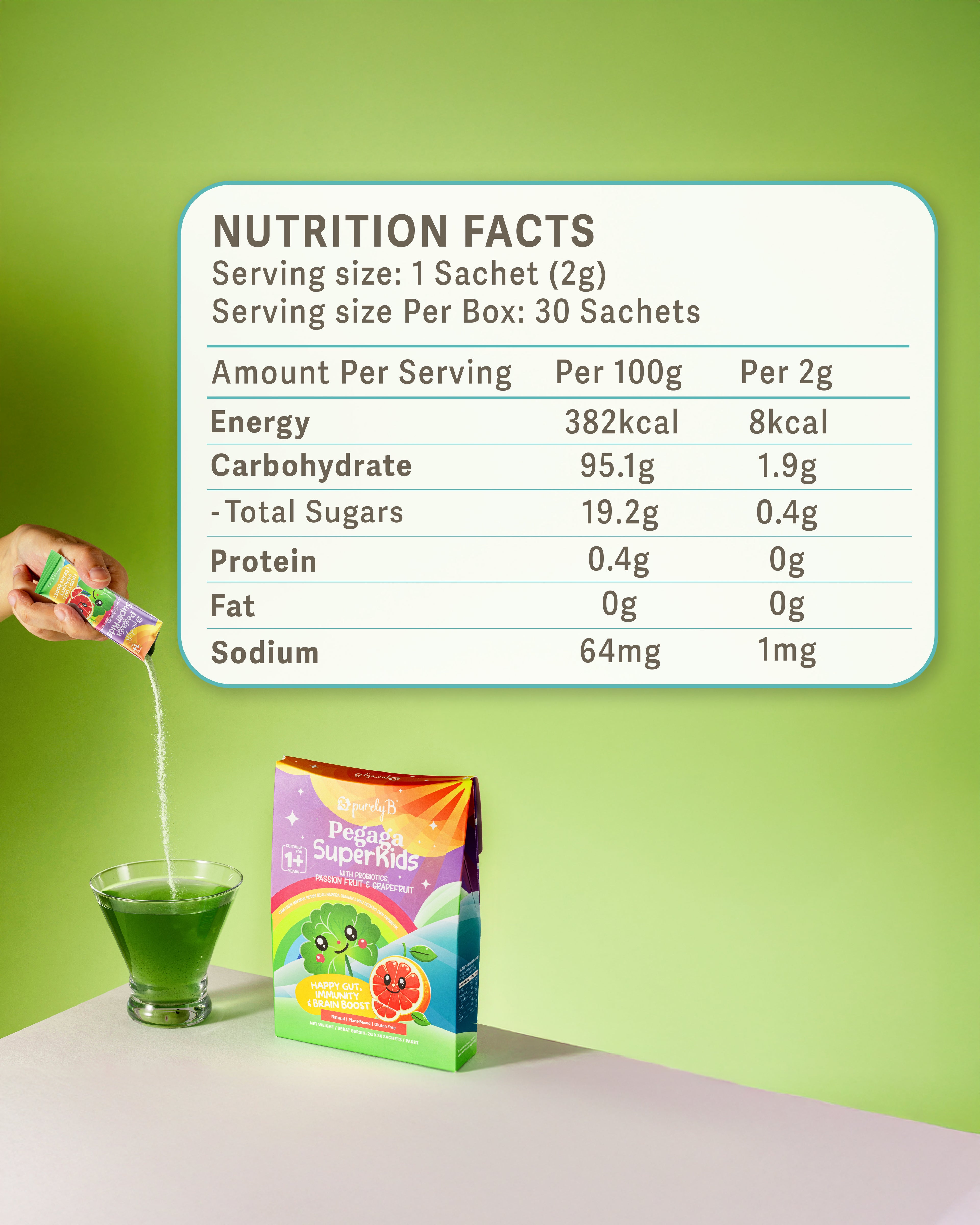 Pegaga Superkids with Probiotics, Passion fruit & Grapefruit