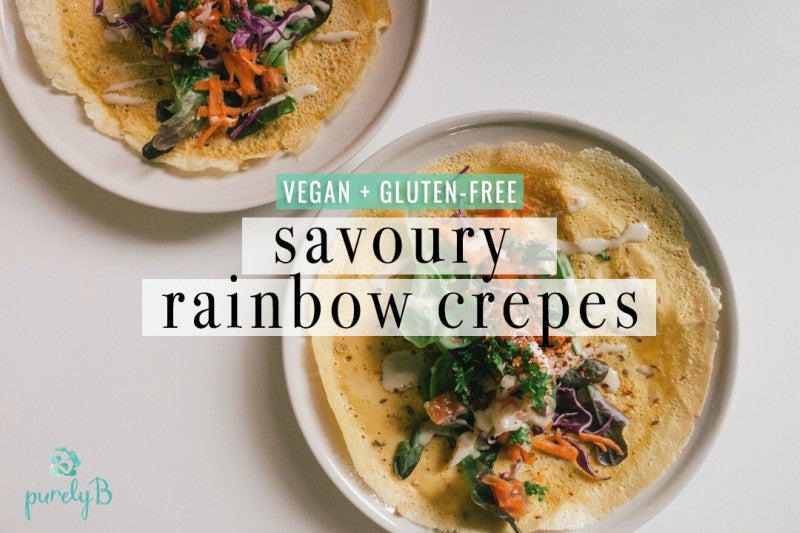 Vegan, Gluten-Free Savoury Rainbow Crepes Recipe