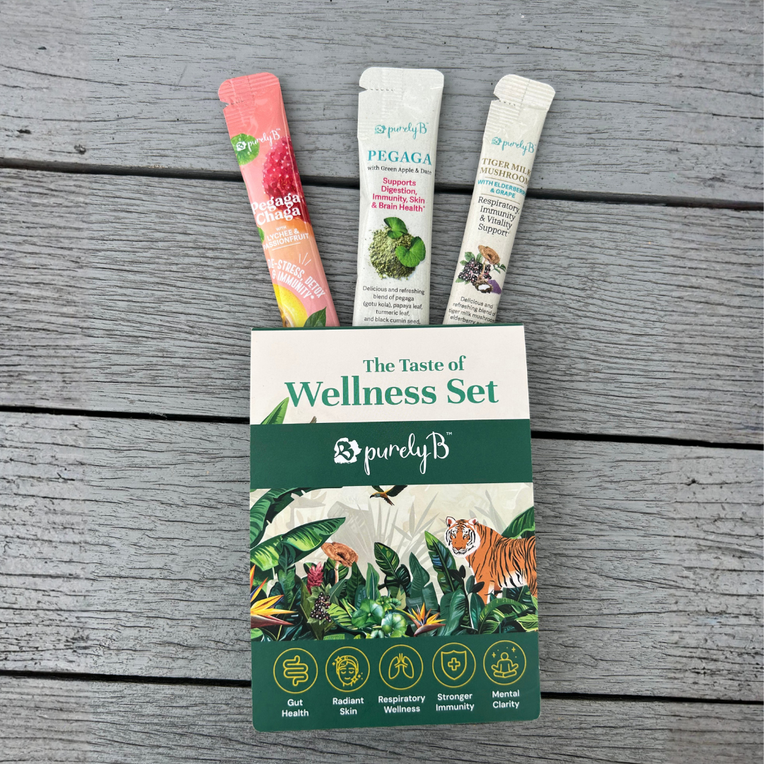 [PurelyB Taster Set] Pegaga, Tiger Milk Mushroom &amp; Pegaga-Chaga