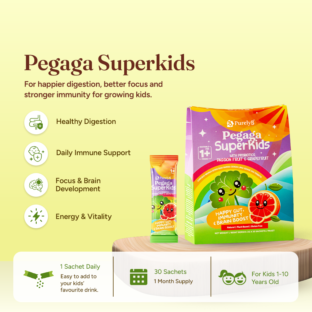 Pegaga Superkids with Probiotics, Passion fruit &amp; Grapefruit