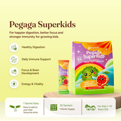 Pegaga Superkids with Probiotics, Passion fruit &amp; Grapefruit