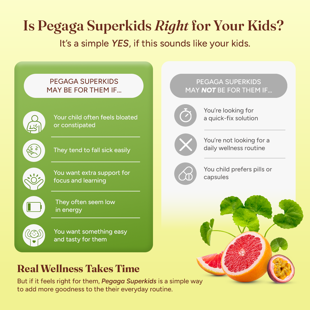 Pegaga Superkids with Probiotics, Passion fruit &amp; Grapefruit