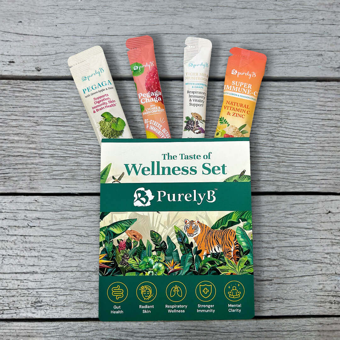 [PurelyB Taster Set] Pegaga, Tiger Milk Mushroom, Pegaga-Chaga &amp; Super Immune-C