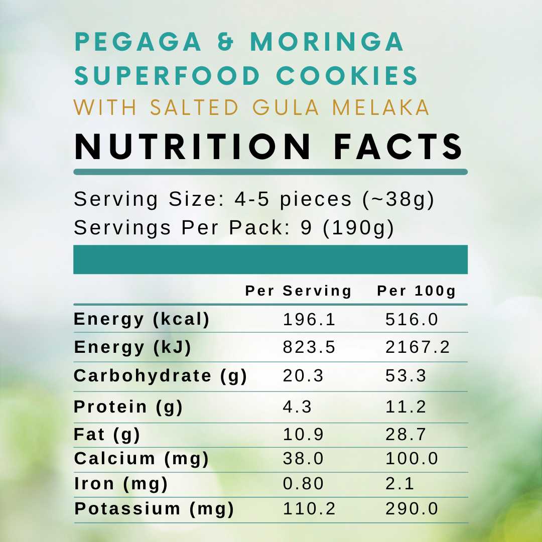 Pegaga &amp; Moringa Superfood cookies (15 pcs)